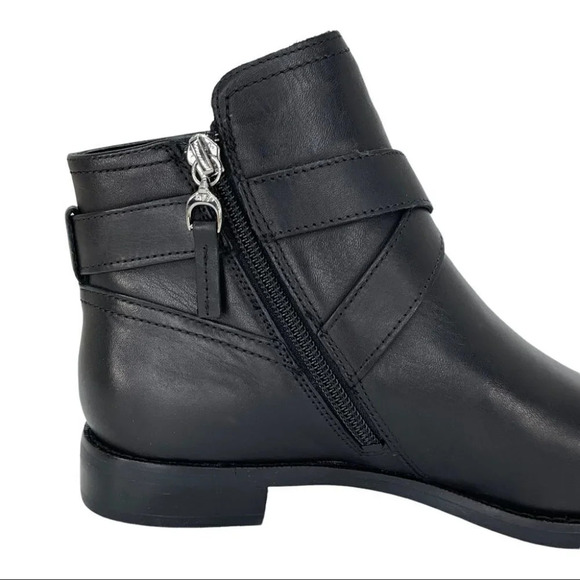 Lauren Ralph Lauren Hermione Black Leather Womens Ankle Boots Size 5B - Picture 6 of 13